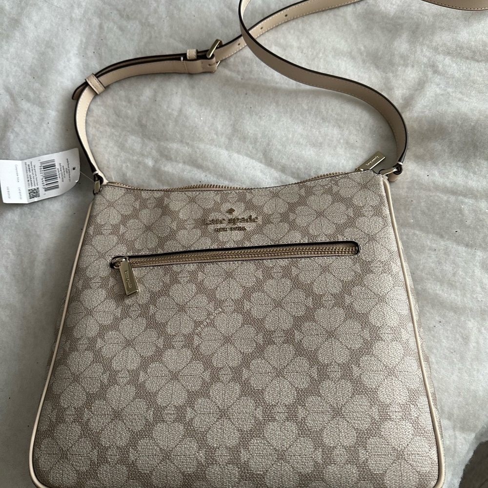 New Kate Spade Floral Patterned Cream Crossbody Bag